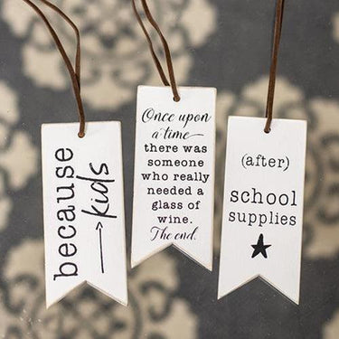 3 set Because Kids Wine Tags - The Fox Decor